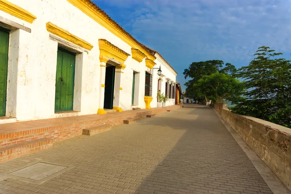 Arquitetura Colonial Branca na Colômbia — Fotografia de Stock