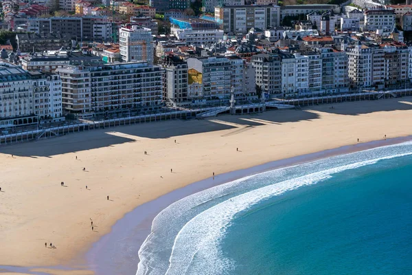 Pemandangan Luar Biasa Pantai Concha San Sebastian Spanyol — Stok Foto