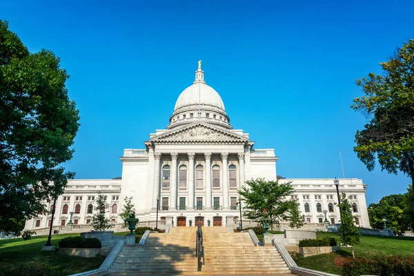 Vacker Och Historisk Huvudstadsbyggnad Madison Wisconsin Stockbild