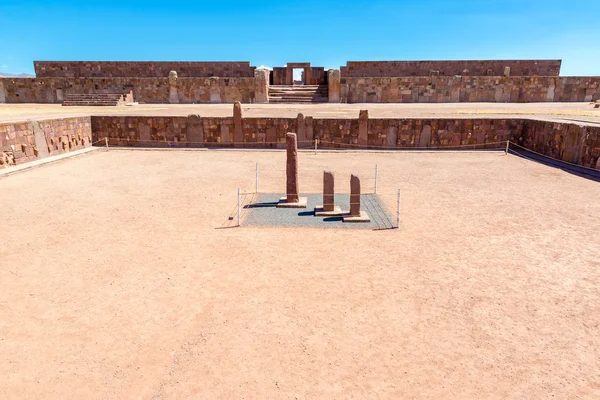 Tempio semi-sotterraneo di Tiwanaku — Foto Stock