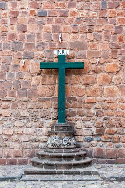 Cross and Cusco Cathedreal — Stock Photo, Image