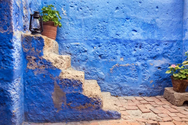 Escadas azuis históricas — Fotografia de Stock