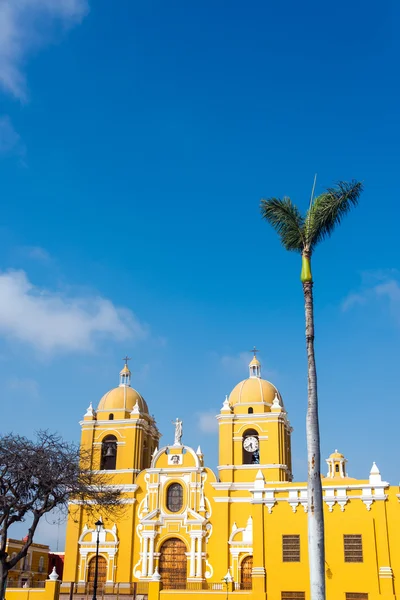 Catedral de Trujillo e palmeira — Fotografia de Stock