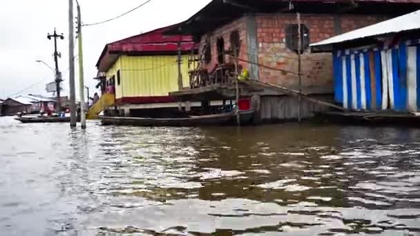 Belen wijk in Iquitos, Peru — Stockvideo