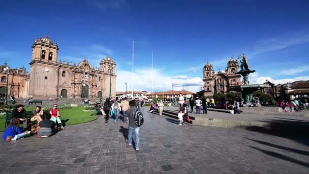 Cusco Plaza Visa — Stockvideo