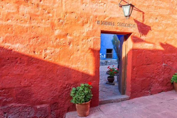 Pared Roja en el Monasterio de Santa Catalina —  Fotos de Stock