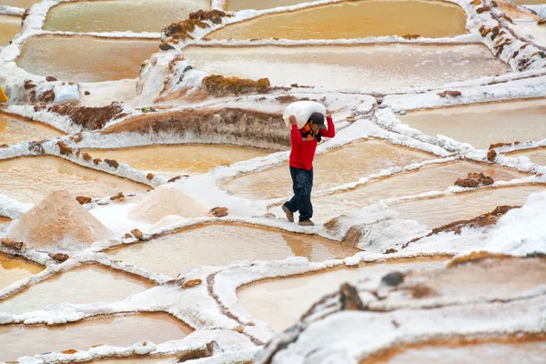 Trabajador de la sal en Maras —  Fotos de Stock