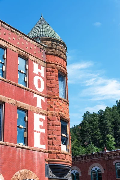 Edifício histórico de tijolos em Deadwood, Dakota do Sul — Fotografia de Stock