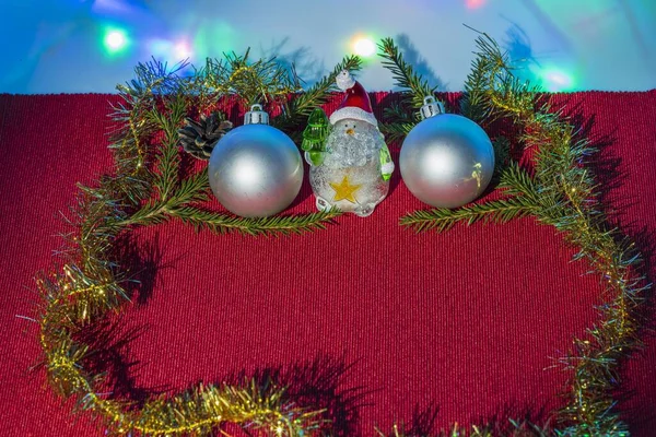 Mooie Kleurrijke Kerst Versierde Achtergrond Textuur Briefkaart — Stockfoto