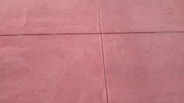 Vista Dall Alto Passare Lastre Pavimentazione Rosa Vecchio Stile Texture — Video Stock