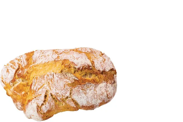 Крупный План Белого Хлеба Буханки Изолированном Белом Фоне — стоковое фото