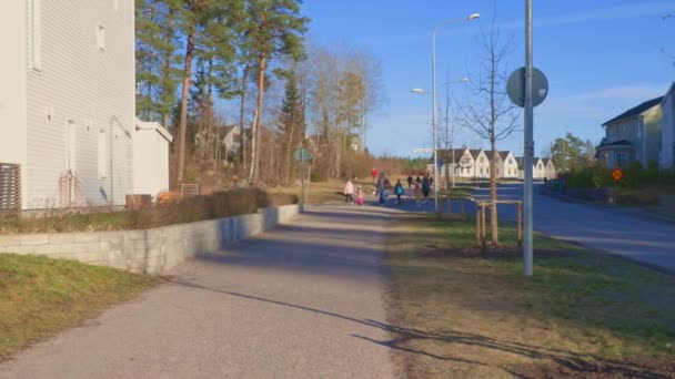 Beautiful Landscape View Village Spring Landscape Blue Sky Background Uppsala — Stock Video