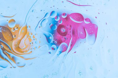 Mavi pembe, turuncu renkli soyut tasarım ve dokuya yakından bakın. Güzel arka planlar.