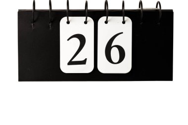 Seçili tarihi beyaz arkaplanda izole edilmiş takvimin görünümünü kapat. 