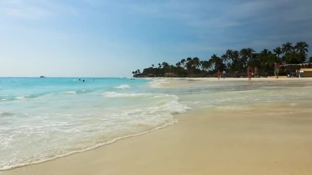 Incredibile Bellezza Spiaggia Sabbia Bianca Dell Isola Aruba Acqua Mare — Video Stock