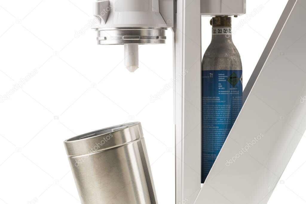 Close up inside view of sodastream machine. Sweden