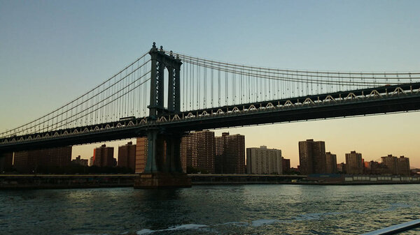 Beautiful view on one of bridges in Manhattan. New York.