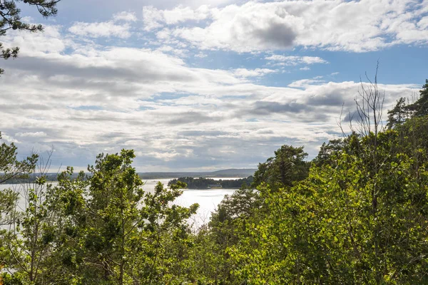 Incroyable Beauté Sur Mer Sur Ciel Bleu Avec Des Nuages — Photo