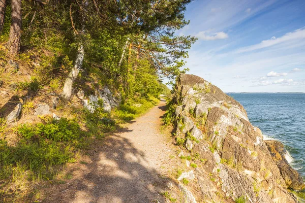 Prachtig Uitzicht Kustlijn Van Oostzee Prachtige Natuur Landschap Achtergronden Zweden — Stockfoto