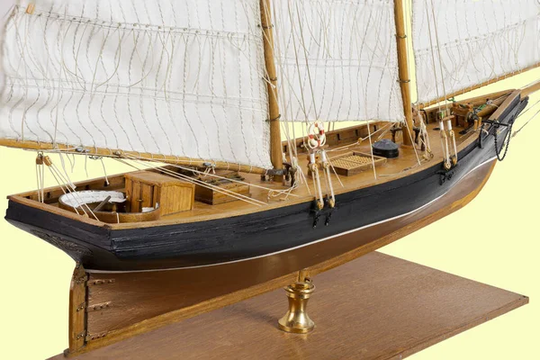 Handmade Model Sailing Ship Beautiful Handmade Model Sailboat America New — Stock Photo, Image