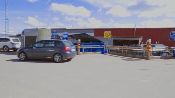 Hermosa Vista General Estación Reciclaje Residuos Europa Suecia Enkoping 2021 — Vídeos de Stock