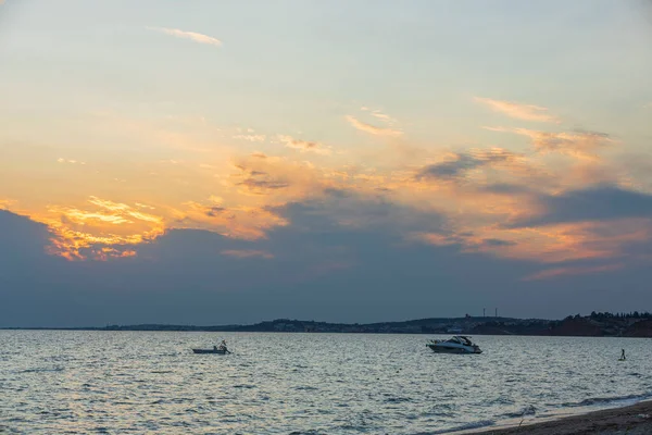 Herrlicher Blick Auf Die Meereslandschaft Bei Sonnenuntergang Griechenland — Stockfoto