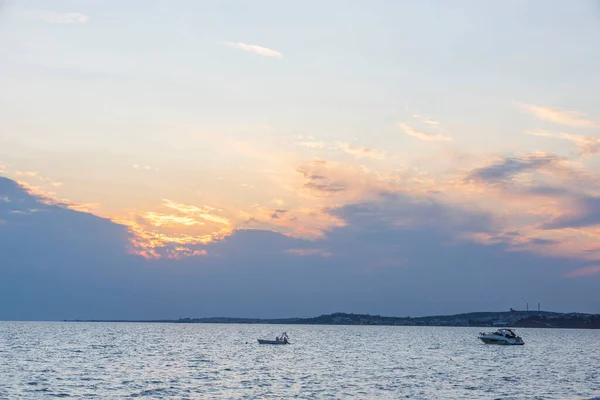 Herrlicher Blick Auf Die Meereslandschaft Bei Sonnenuntergang Griechenland — Stockfoto