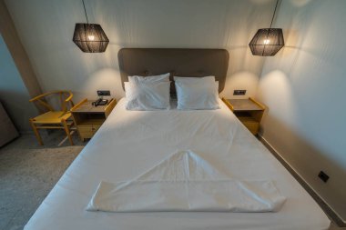 Beatiful view of hotel room interior. Greece. Nea Potidaea