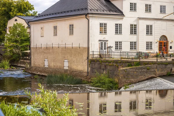Güzel Manzaralı Şehir Nehir Tarafında Uppsala Sveç Avrupa Güzel Arka — Stok fotoğraf