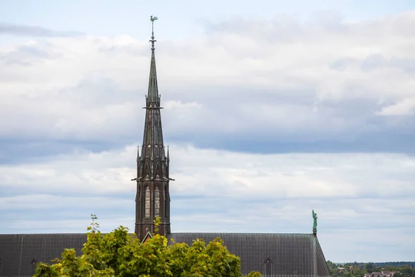 Zblízka Pohled Slavnou Uppsala Katedrálu Švédsko Evropa — Stock fotografie