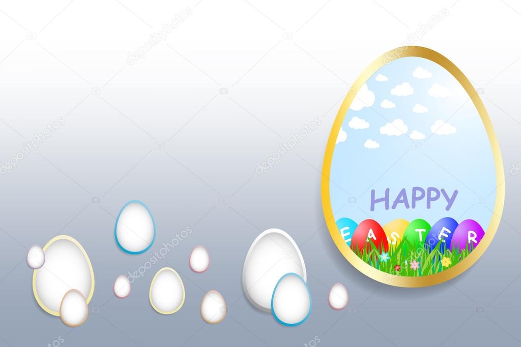 Trendy grey Happy Easter card