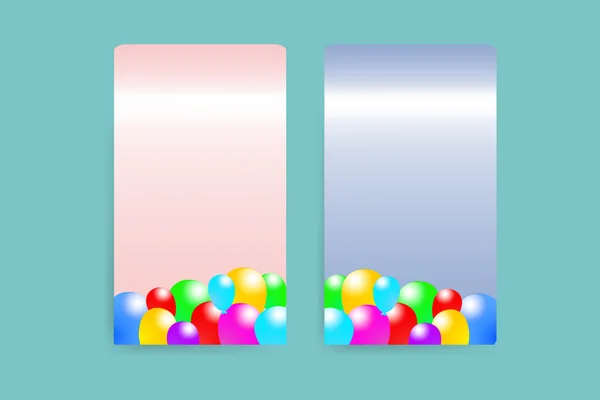 Rózsaszín és kék téglalapokat a ballonok design — Stock Vector