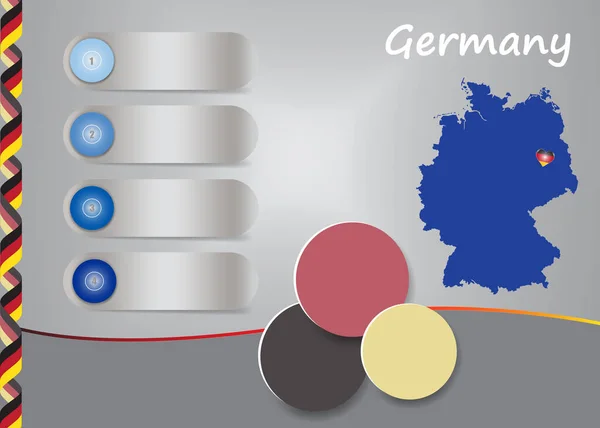 Germania Modello Vettoriale Che Mostra Mappa Cieca Della Germania Con — Vettoriale Stock