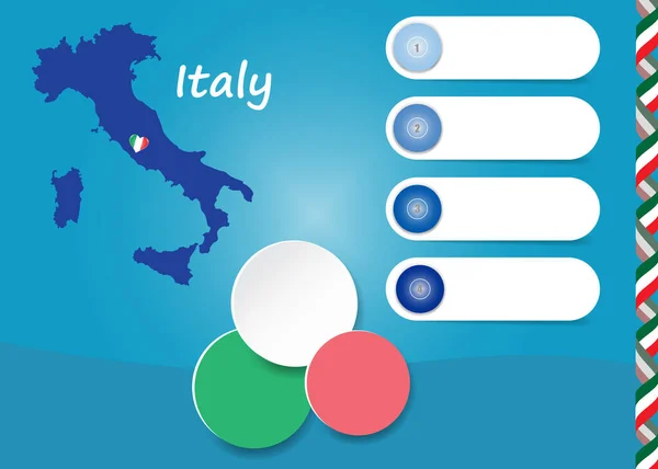 Italy Template Vector Showing Blind Map Italy Four Blank Labels — Stock Vector