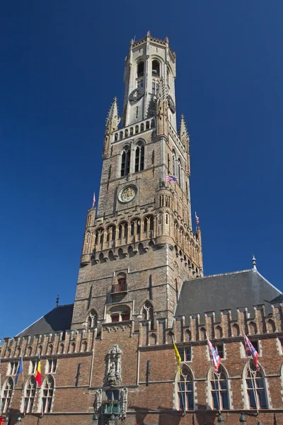 Beroemde Belfort van Brugge (België) — Stockfoto