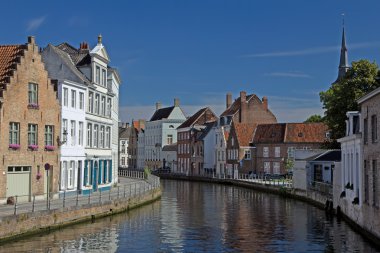 Canal in Bruges (Flanders, Belgium) clipart