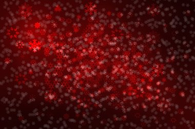 Kırmızı arka plan ile birçok kırmızı kar taneleri
