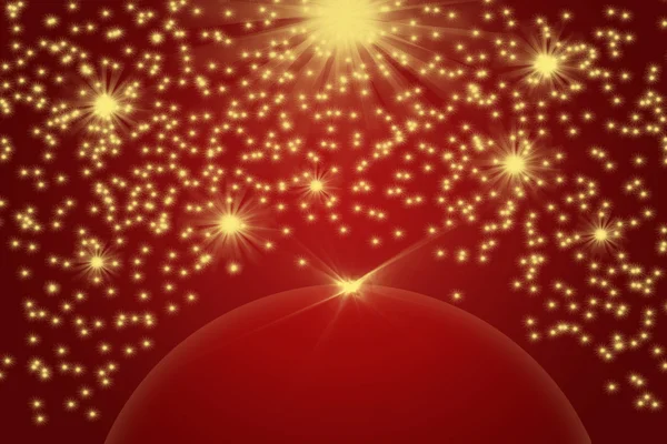 Karácsonyi háttér az arany fény és a csillagok — Stock Fotó