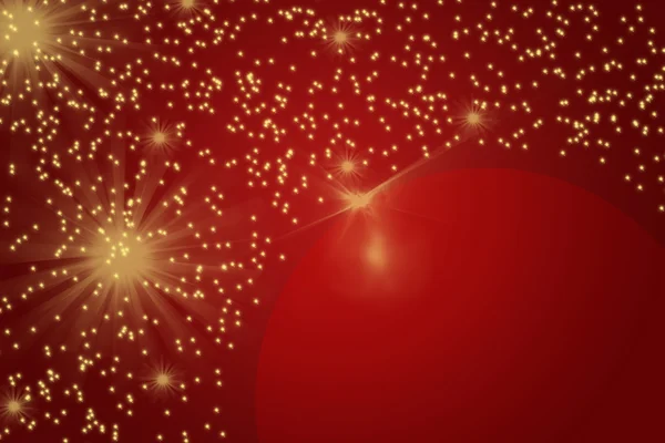 Piros karácsonyi háttér tele csillogó arany csillag — Stock Fotó