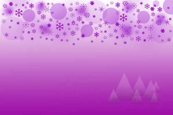 O fundo de Natal roxo com flocos de neve — Fotografia de Stock