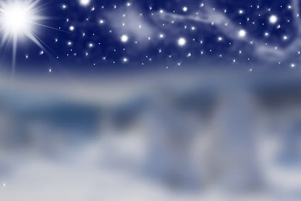 Winterhintergrund mit Sternenhimmel — Stockfoto