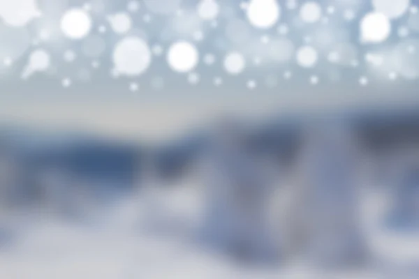 Blurred winter background with balls on the top — Stock Photo, Image