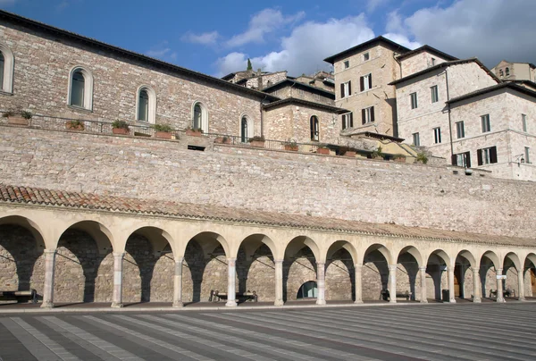 San Francesco Platz in Assisi — Stockfoto