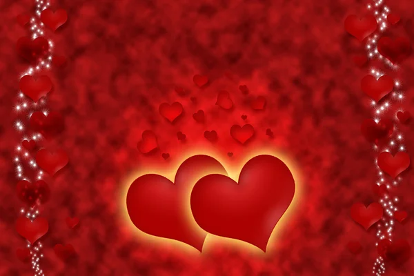 Hot red hearts for all love. — Stock Photo, Image