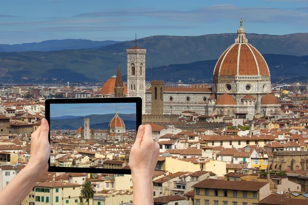 Historické centrum Florencie v tabletu (Toskánsko, Itálie) — Stock fotografie