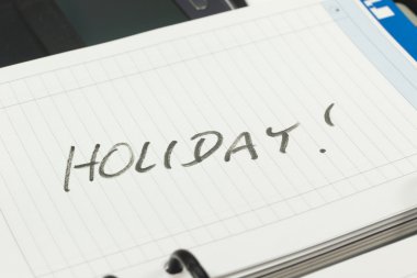 Kağıt yöneticileri günlüğü ile bir yazıt tatil sayfasını aç