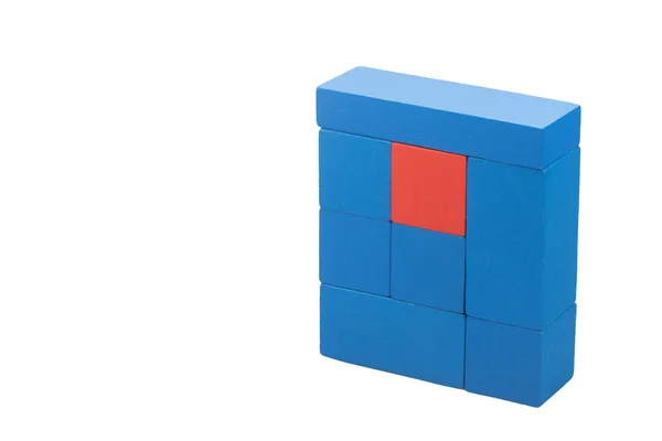 Diversity concept from the blue and red wooden cubes — Stock Photo, Image