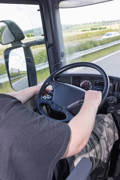 Vertically photo of the driving truck. — Stock Photo, Image