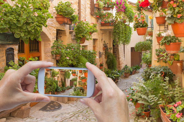 Taking pictures of the Spello (Umbria, Italy)