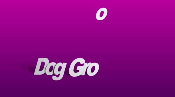 Carteles de aseo para perros sobre fondo púrpura — Vídeos de Stock